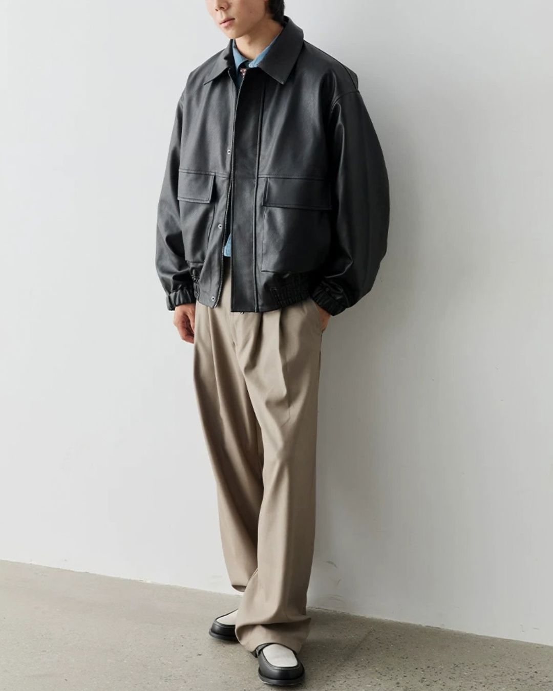 Retro PU Leather Jacket　JK260