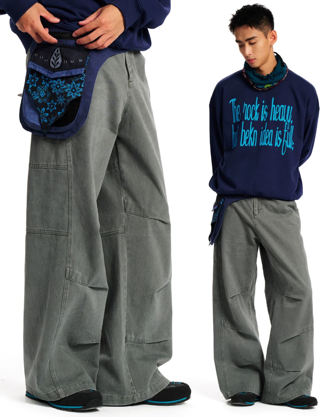 Washed Twill Wide Pants　WP128