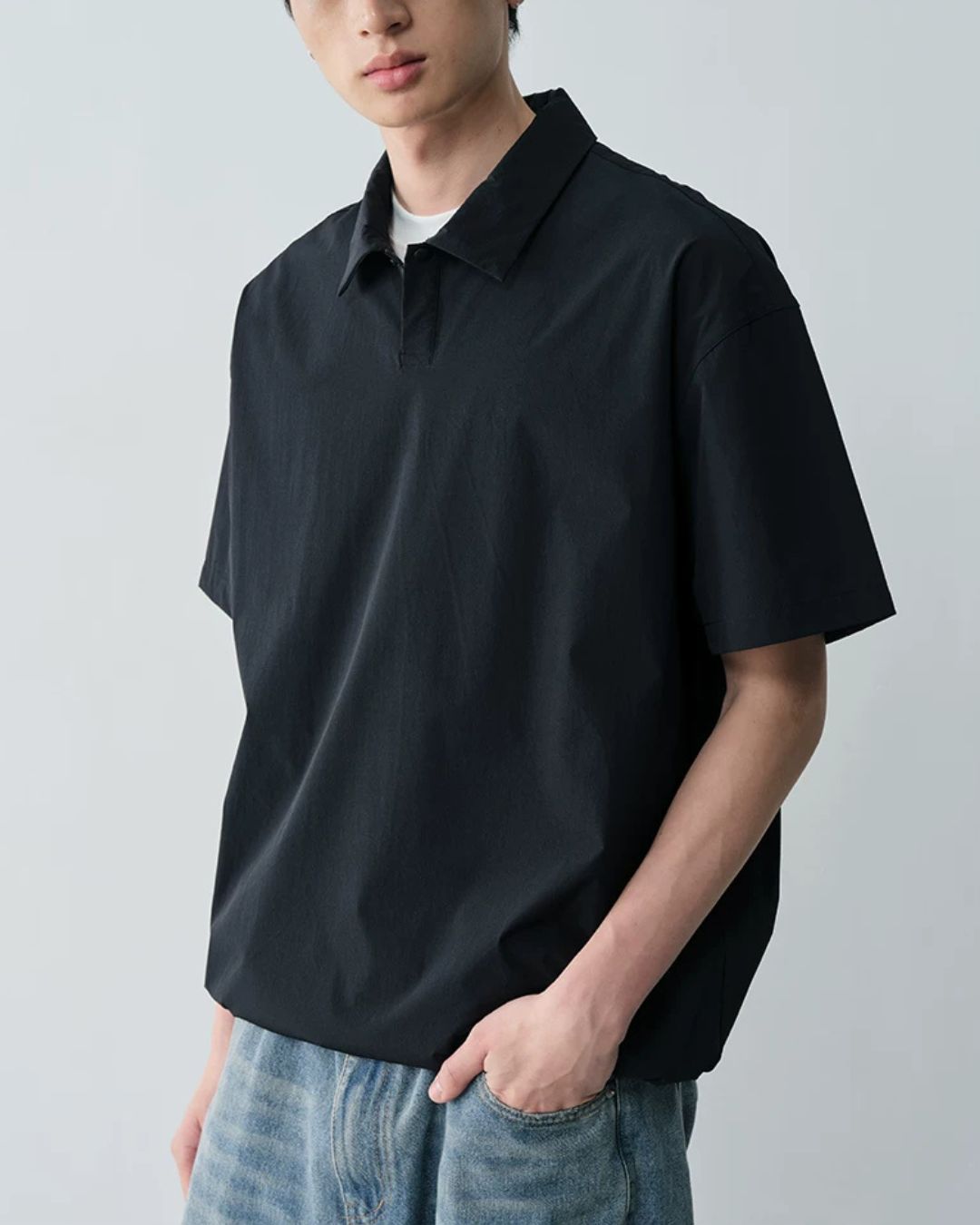 Nylon Drawstring Polo Shirt　SS084