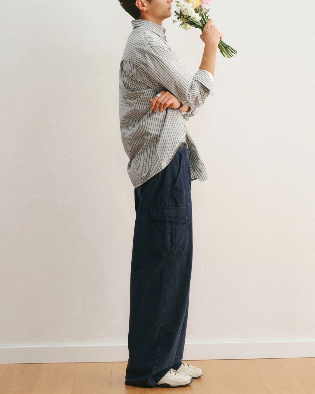Washed Cargo Wide Pants　CP063