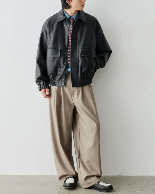 Retro PU Leather Jacket　JK260