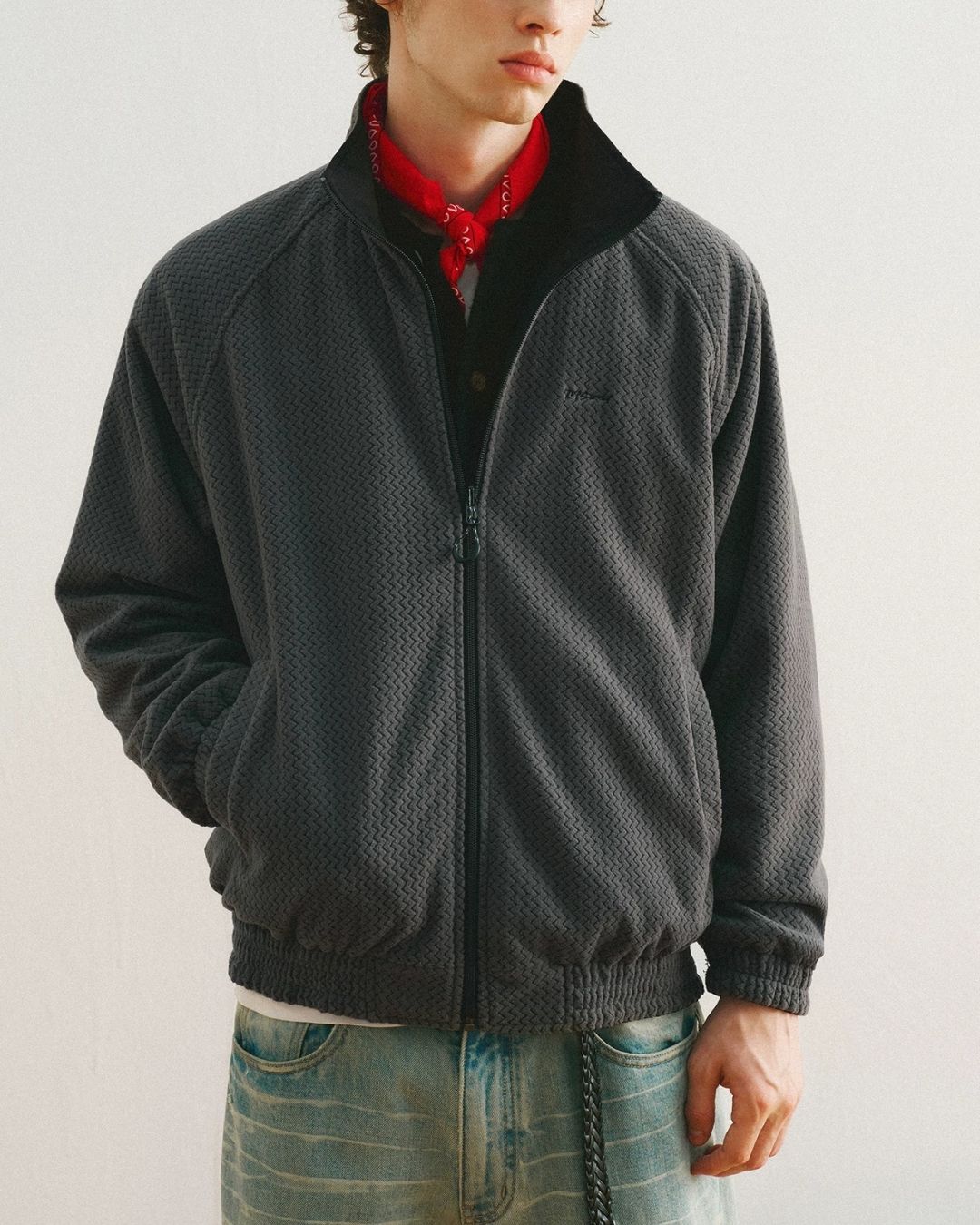 Reversible Stand Collar Jacket　JK257
