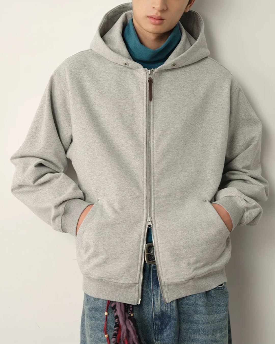 Double Zip Heavy Hoodie　HD087