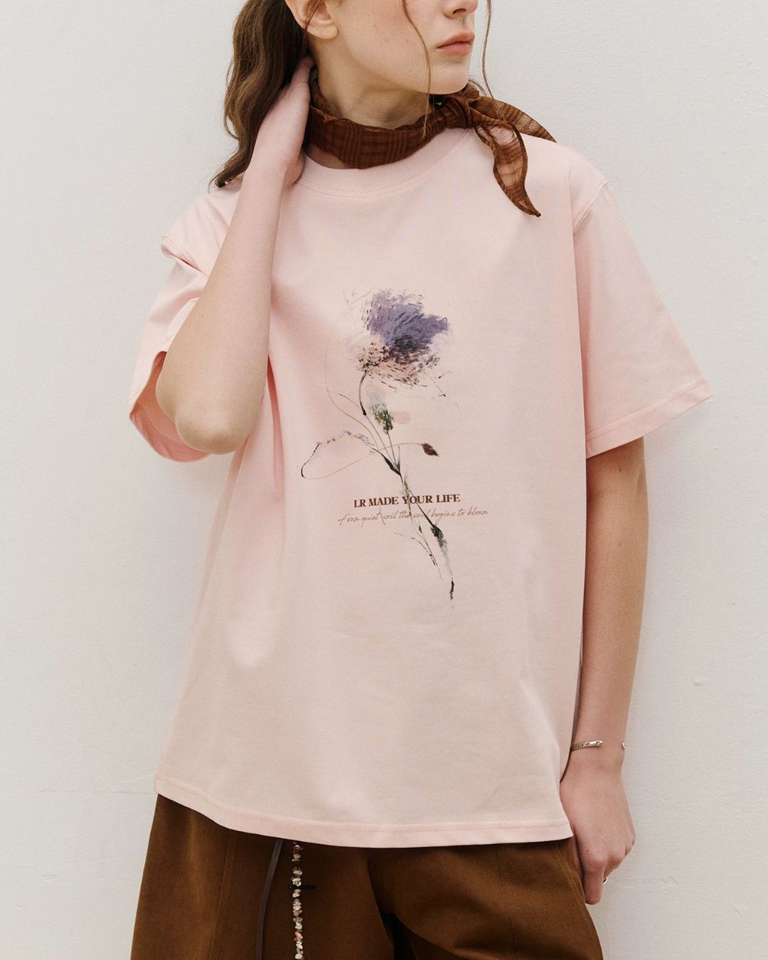 Sorona Flower Print T-Shirt　ST199