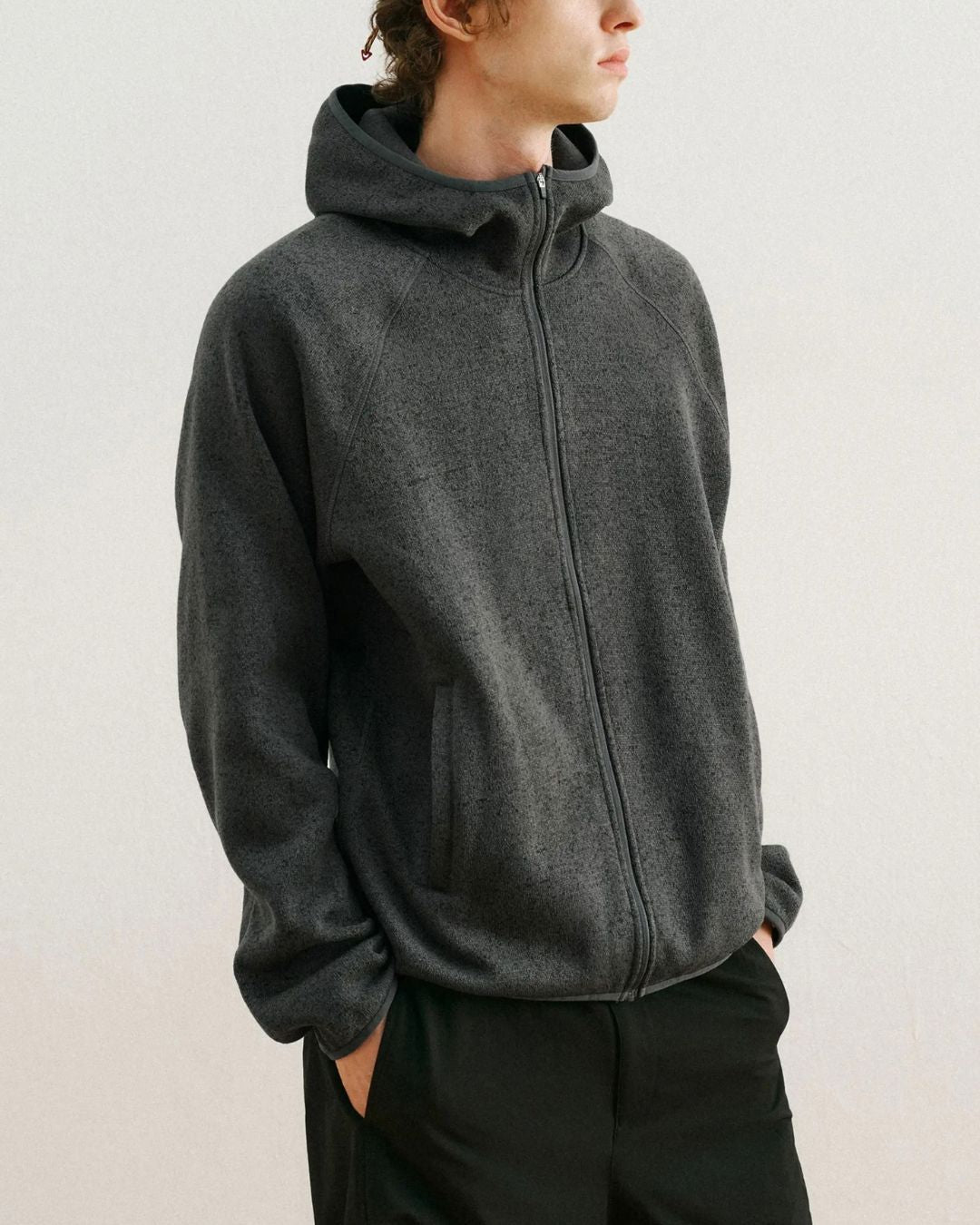 Heathered Fleece Zip Hoodie　HD086