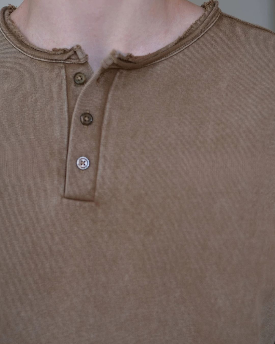 Washed Henley T-Shirt　LT093