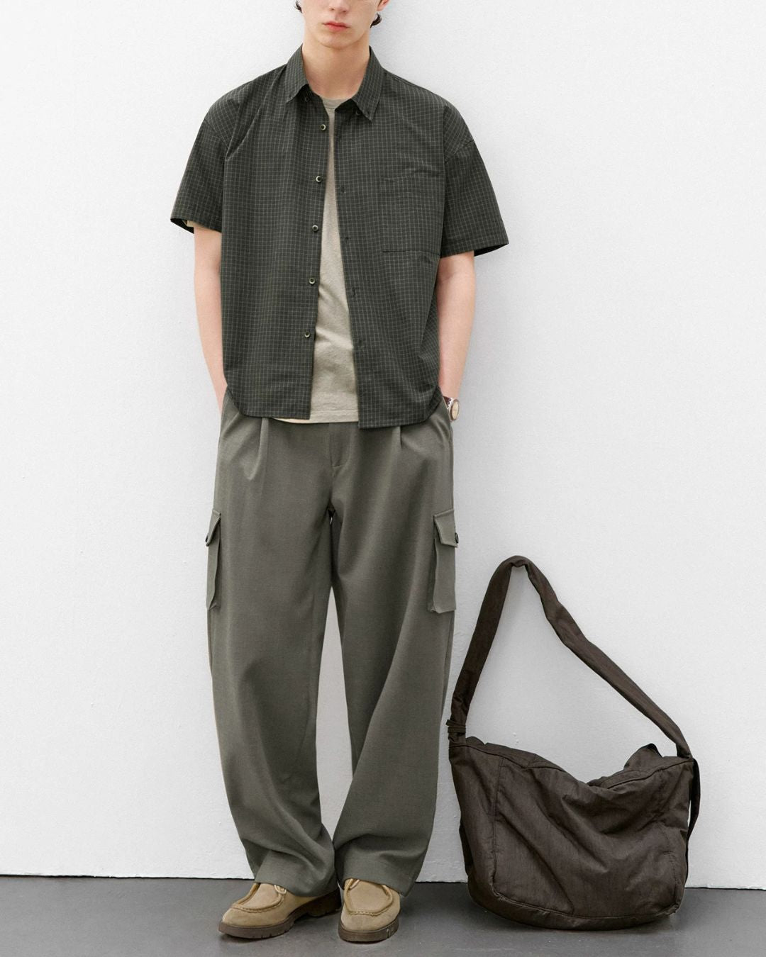 Sand-washed Plaid Shirt　SS094