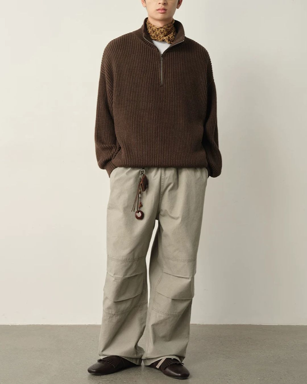Washed Panel Wide Pants　WP126