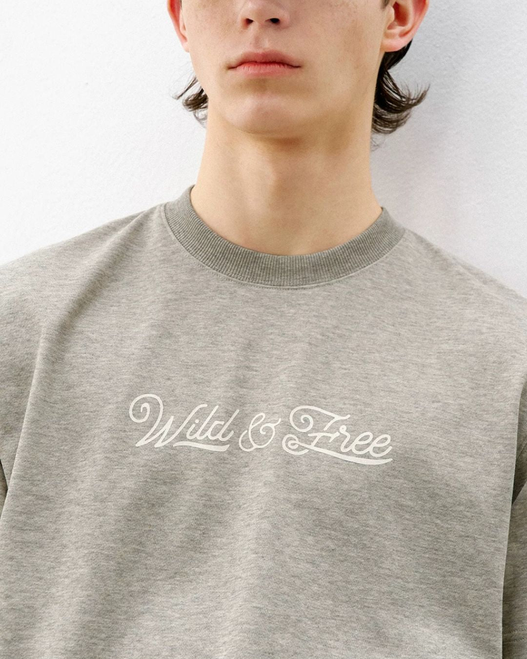 Textured Logo Crew Neck T-Shirt　ST188
