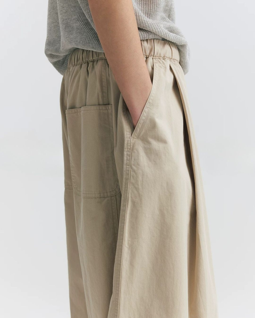 Cotton Gathered Wide Pants　WP106