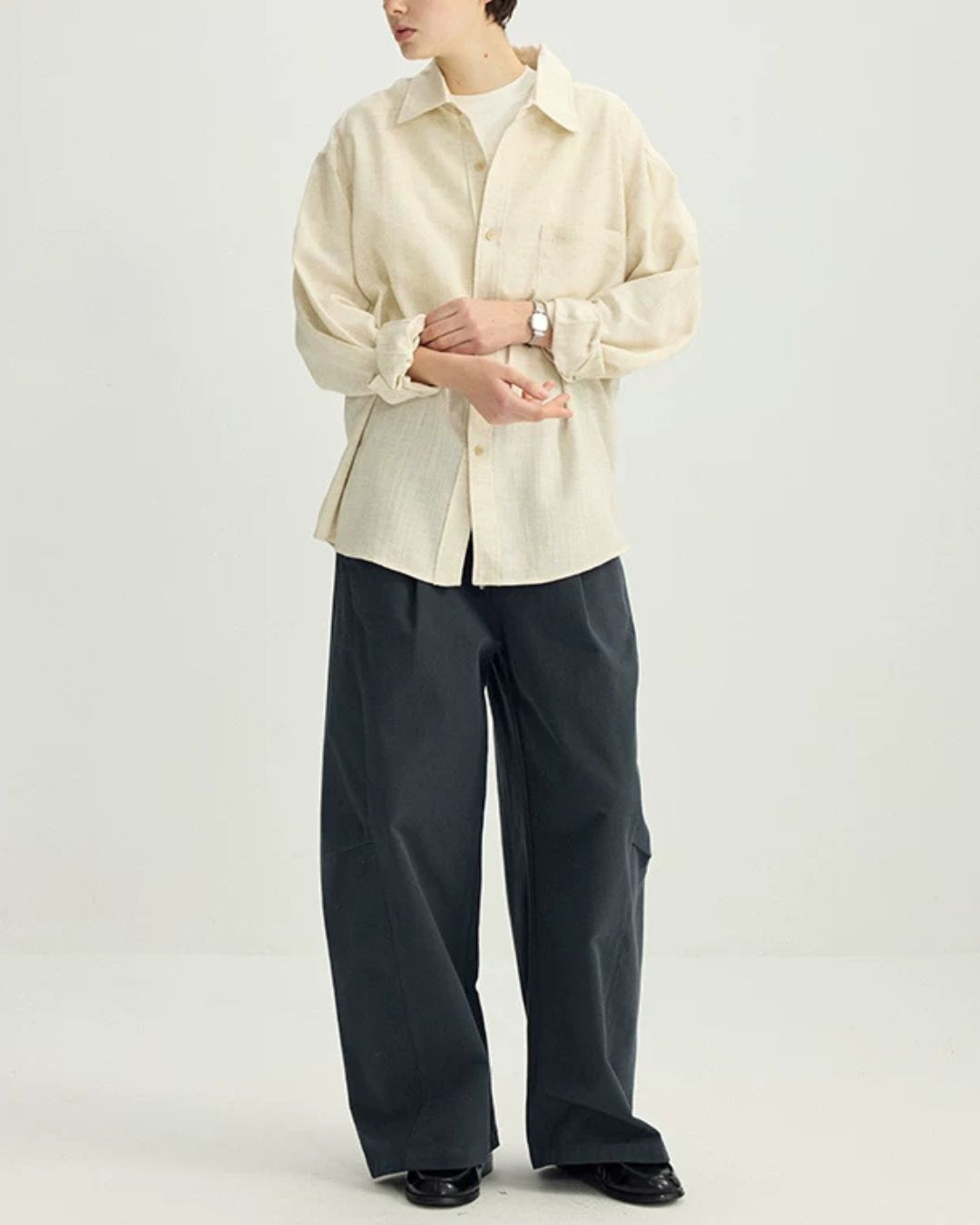Washed Cotton Side-tuck Pants　WP100
