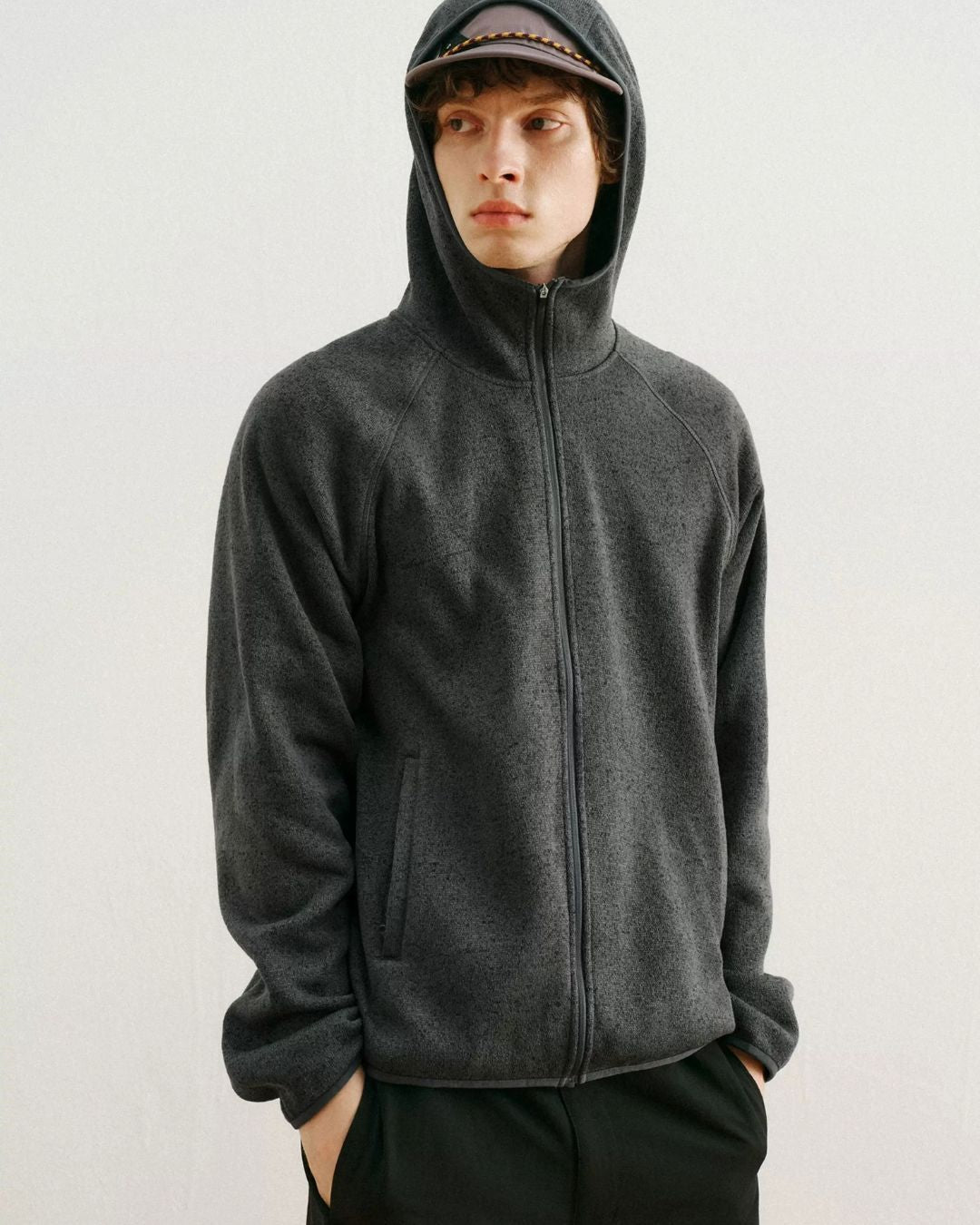 Heathered Fleece Zip Hoodie　HD086