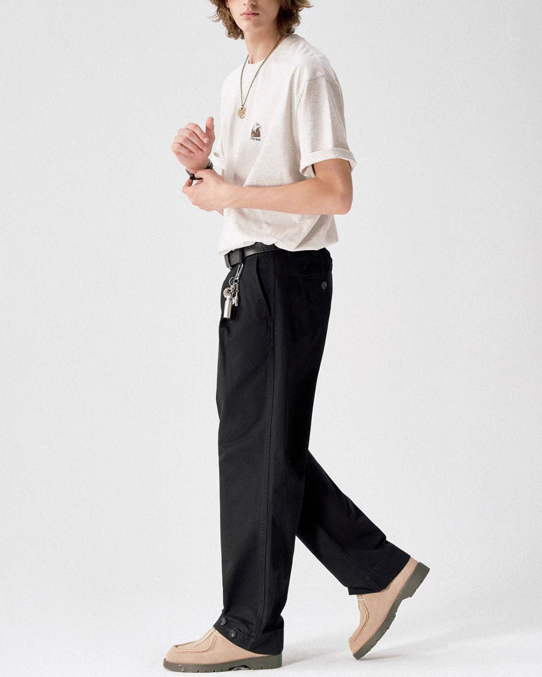 Classic Straight Button Pants　WP073