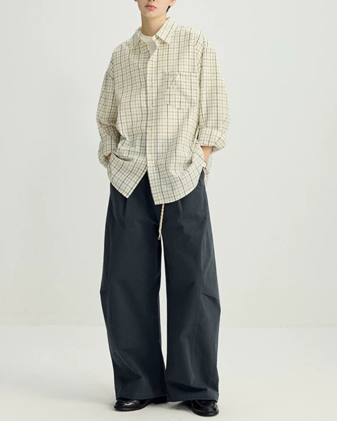 Washed Cotton Side-tuck Pants　WP100
