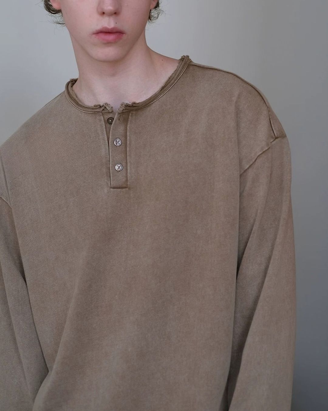 Washed Henley T-Shirt　LT093