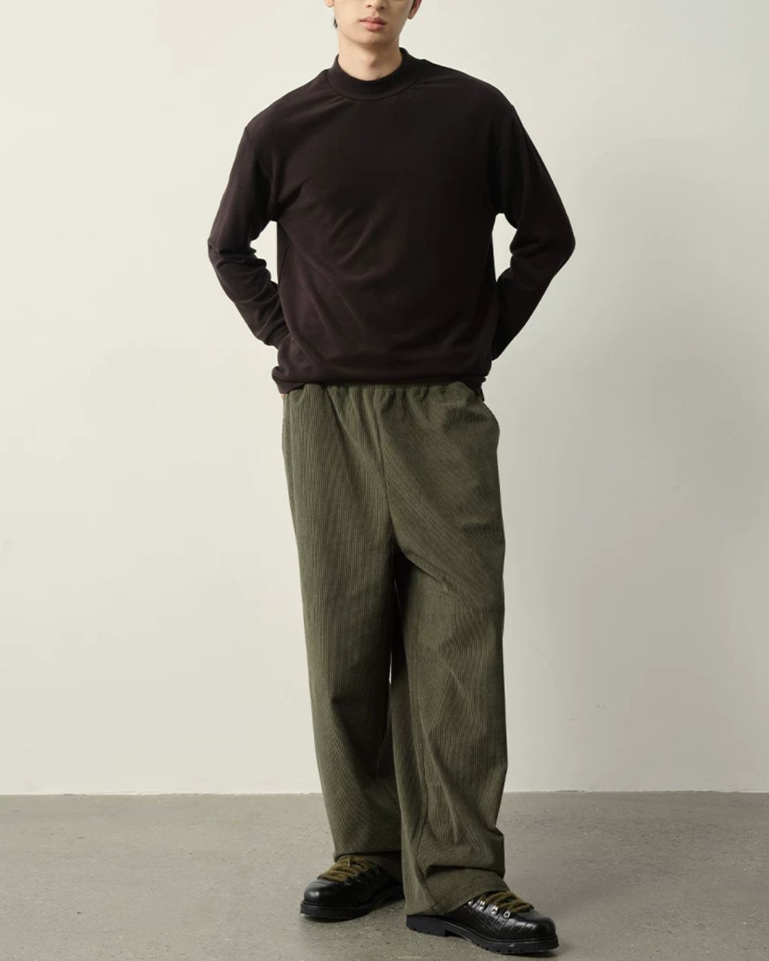 Mock Neck Long Sleeve T-Shirt　LT096