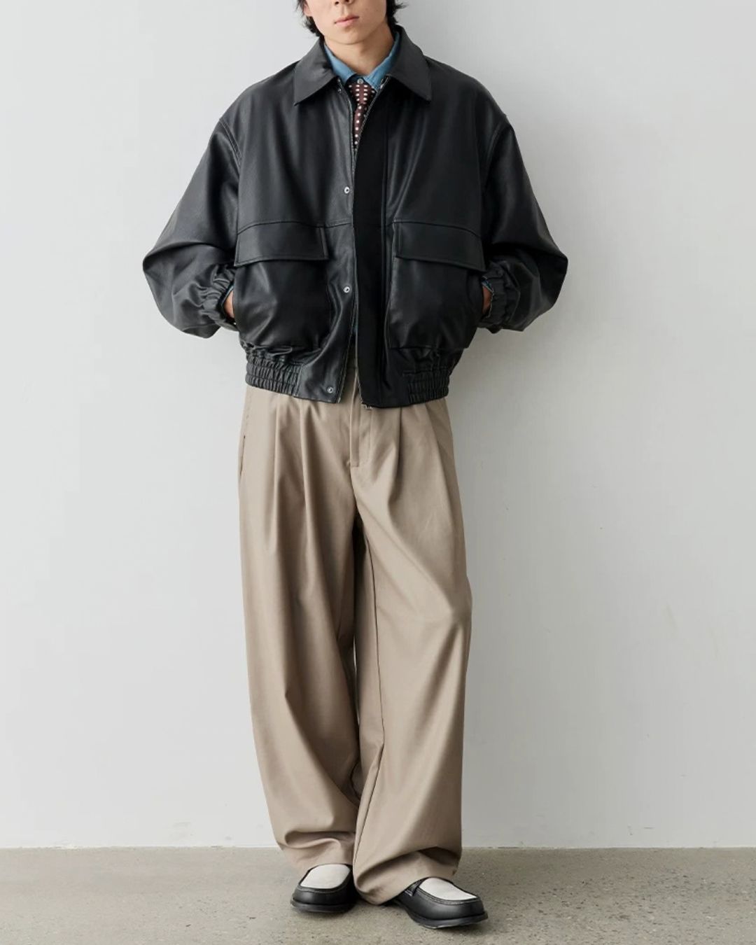 Retro PU Leather Jacket　JK260