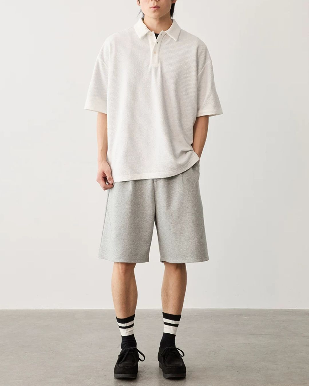Comfortable Waffle Polo Shirt　SS087