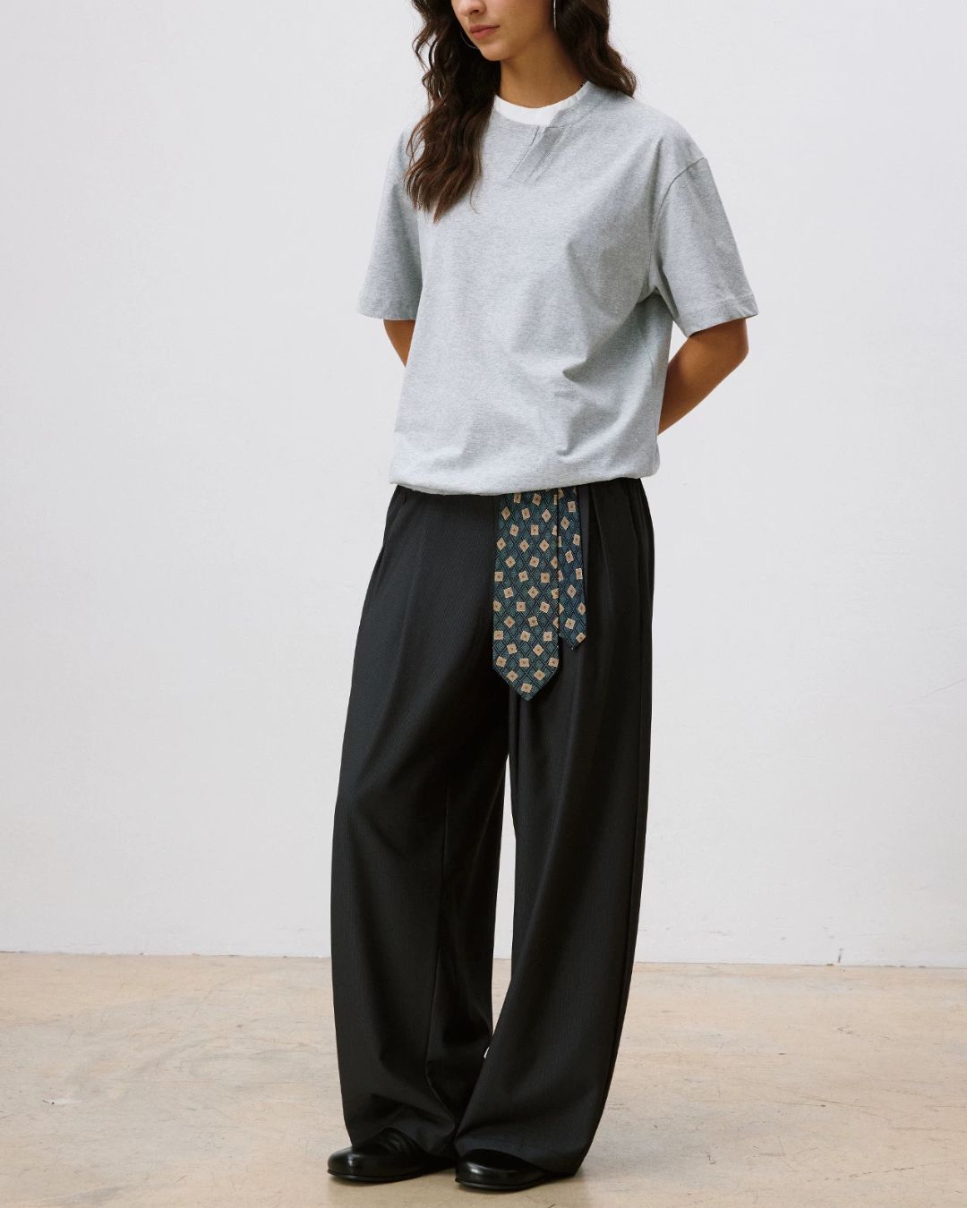 Asymmetrical Fake Layered T-shirt　ST217