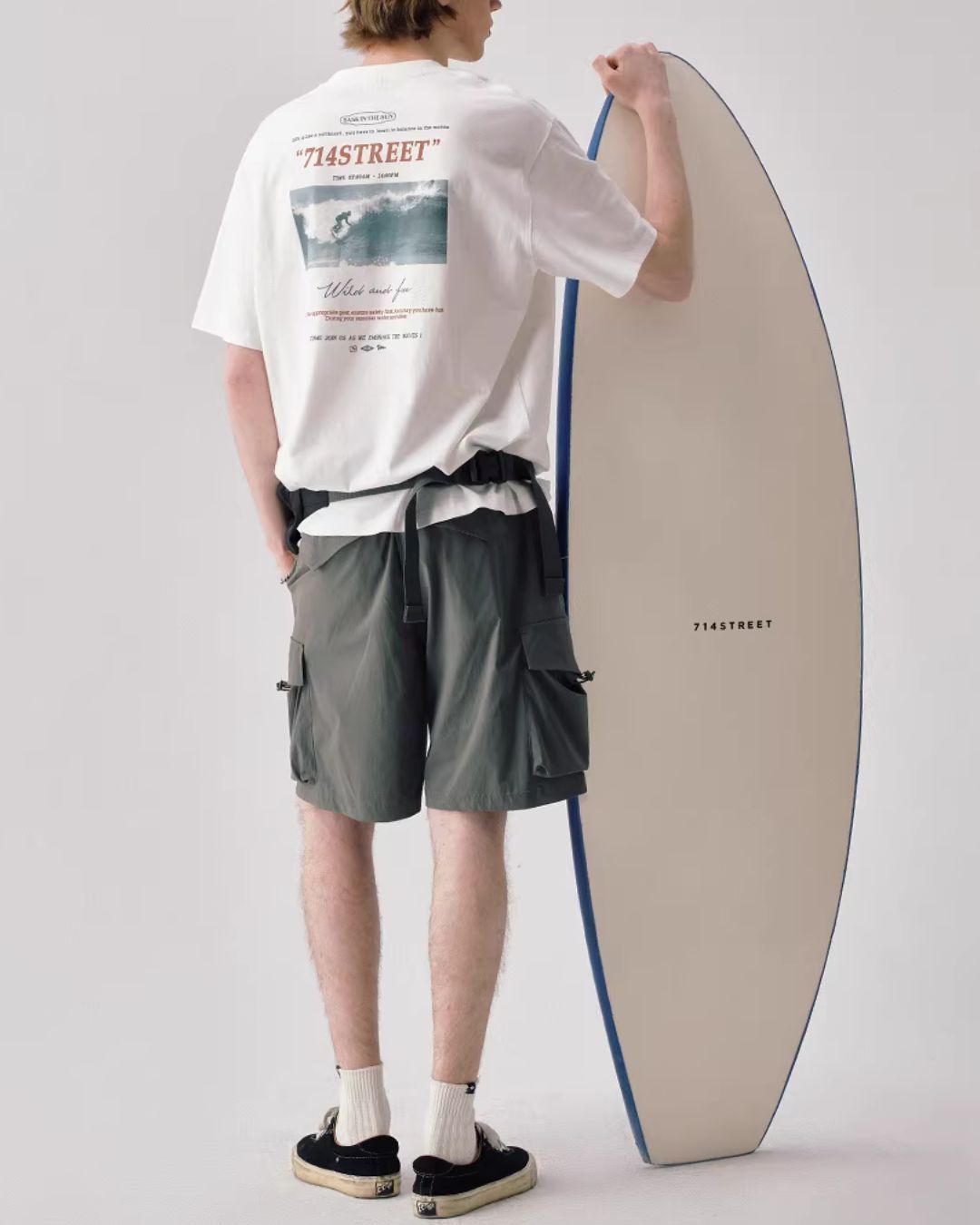 Surfing Back Print T-shirt　ST172