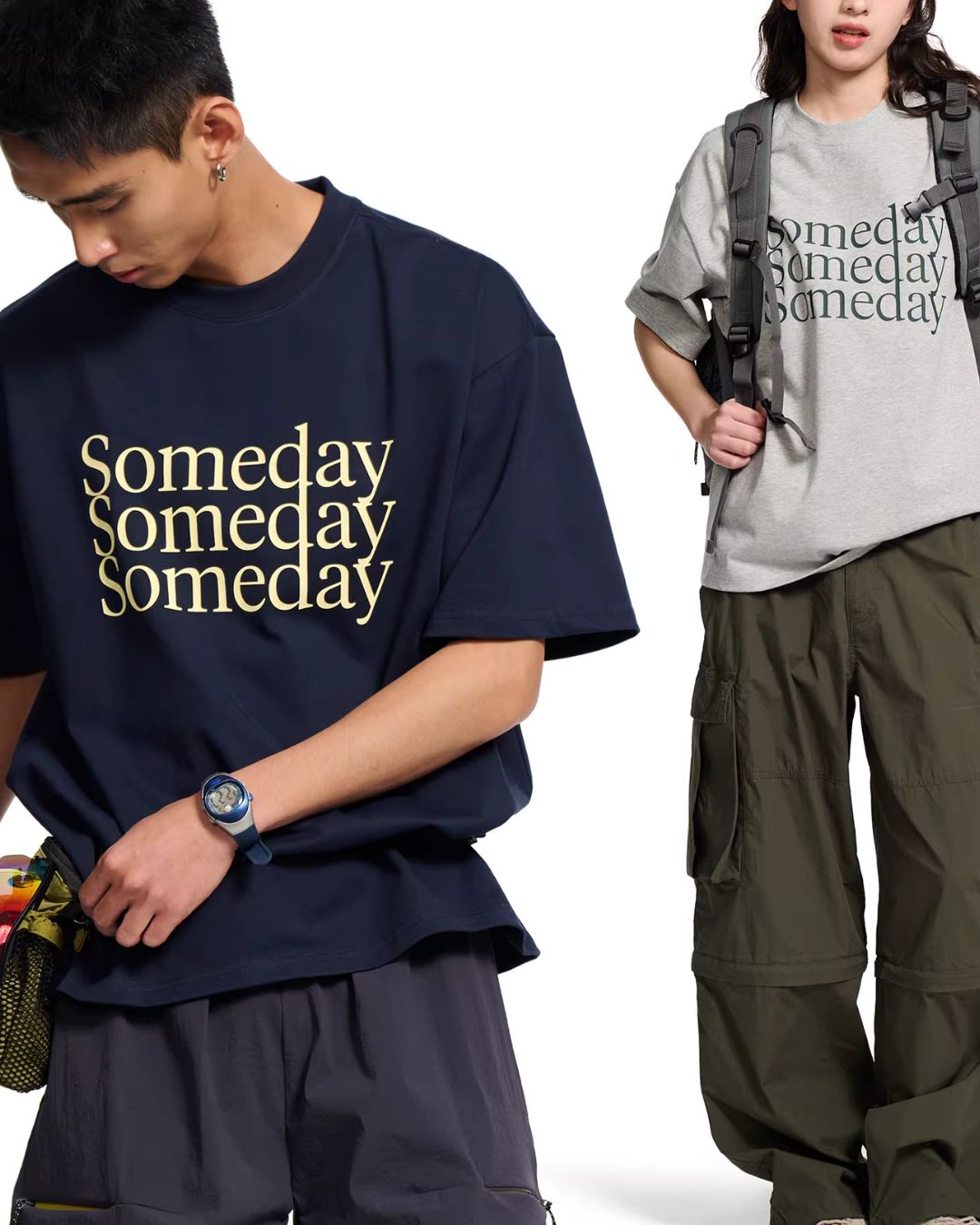 3-tier Logo Loose T-shirt　ST180