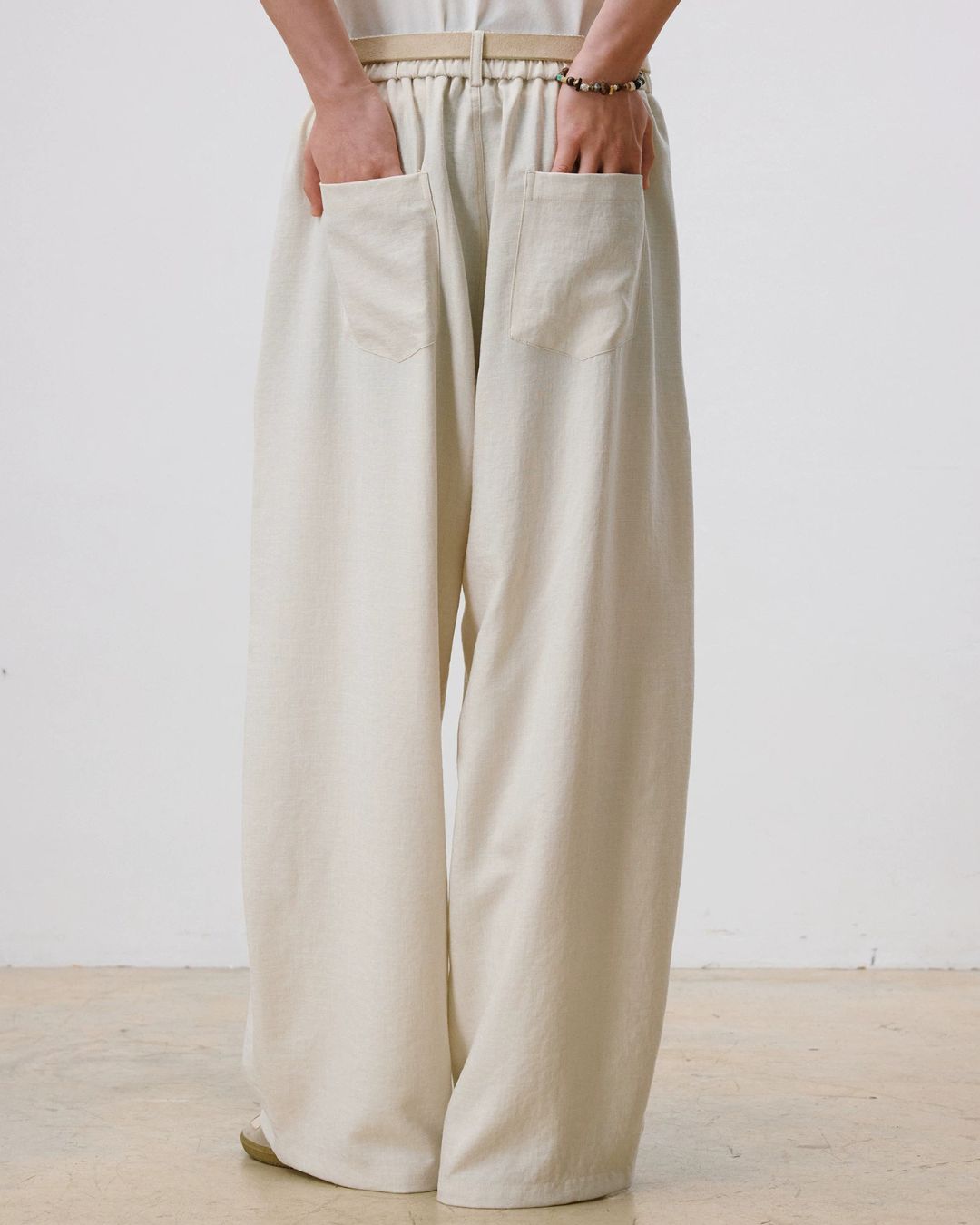 Linen Pleated Wide Pants　WP110