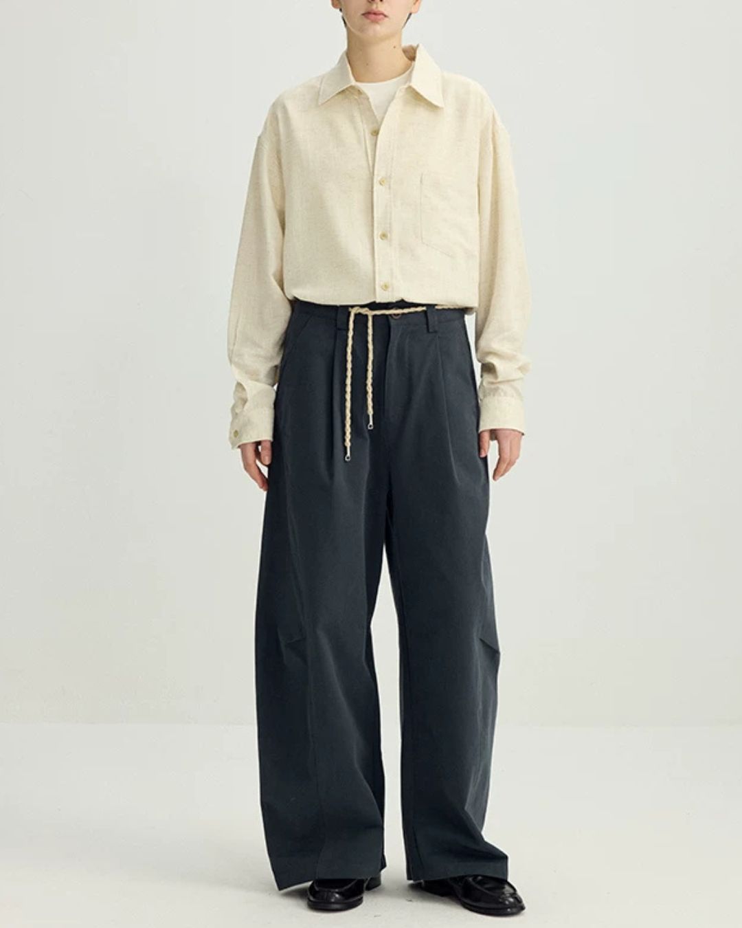 Washed Cotton Side-tuck Pants　WP100