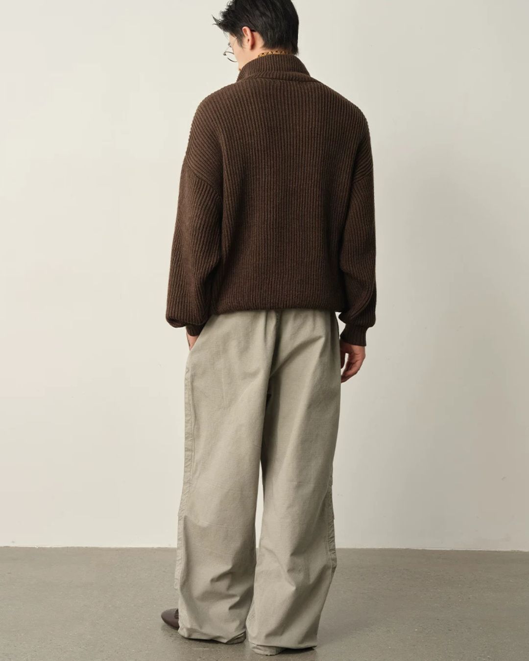 Washed Panel Wide Pants　WP126