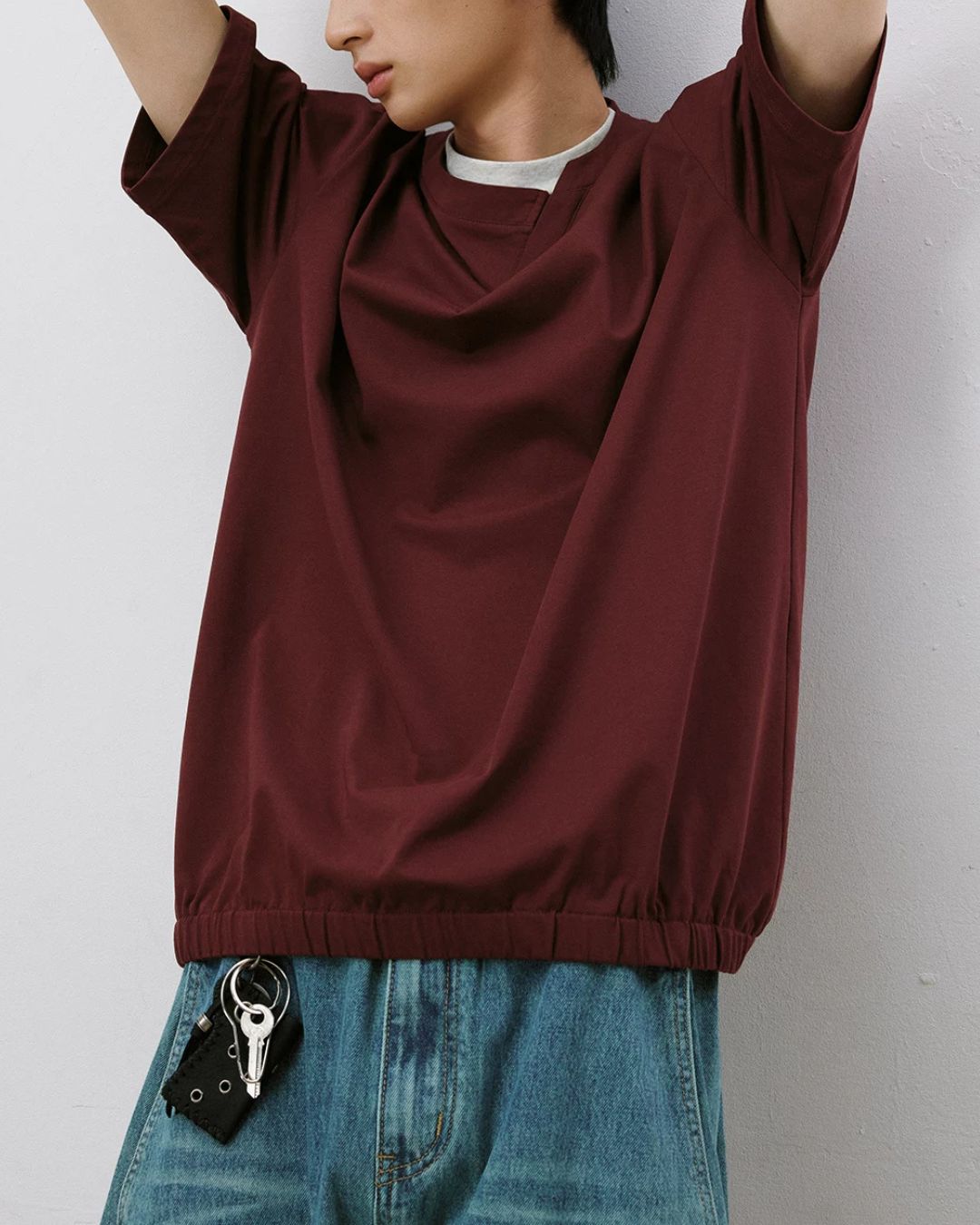 Asymmetrical Fake Layered T-shirt　ST217