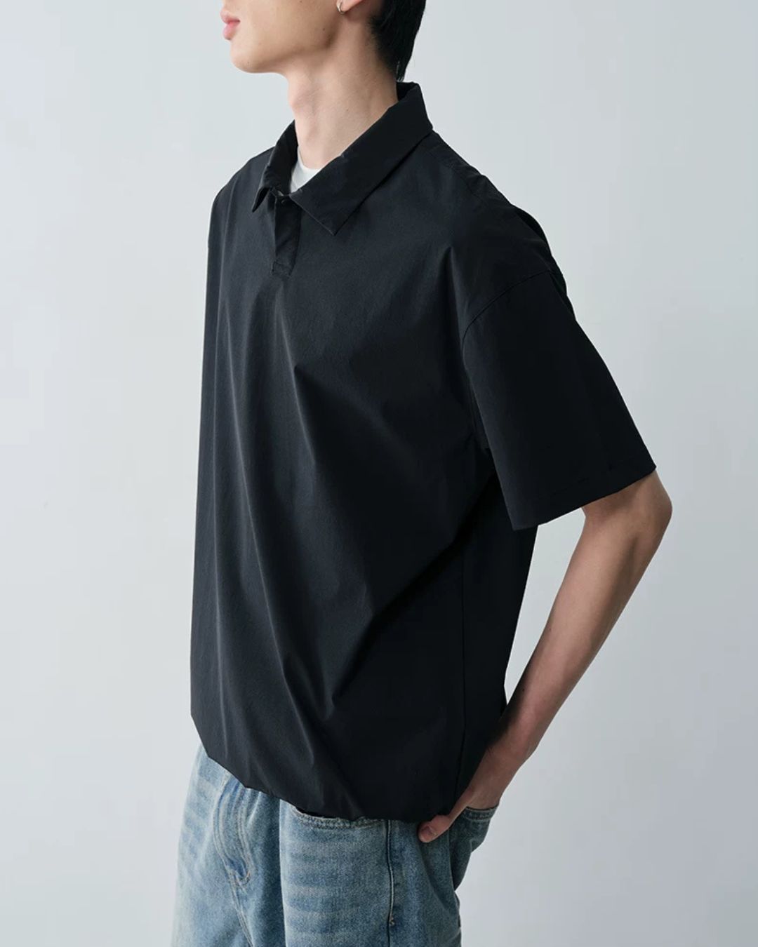 Nylon Drawstring Polo Shirt　SS084