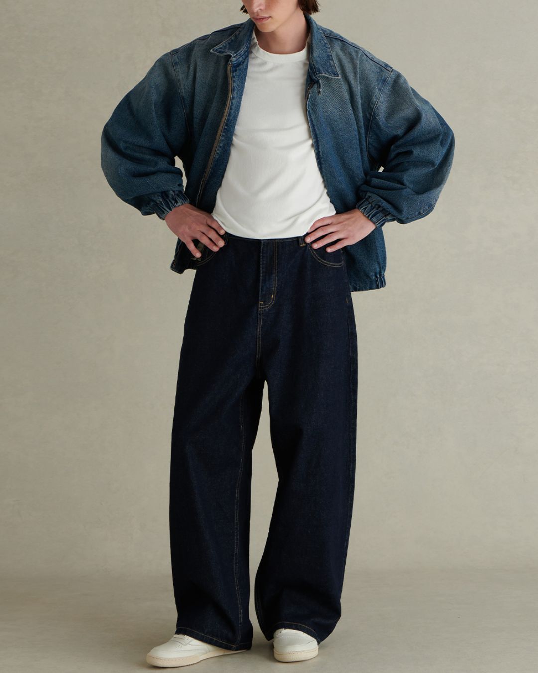 Non-wash Wide Denim Pants　DP045