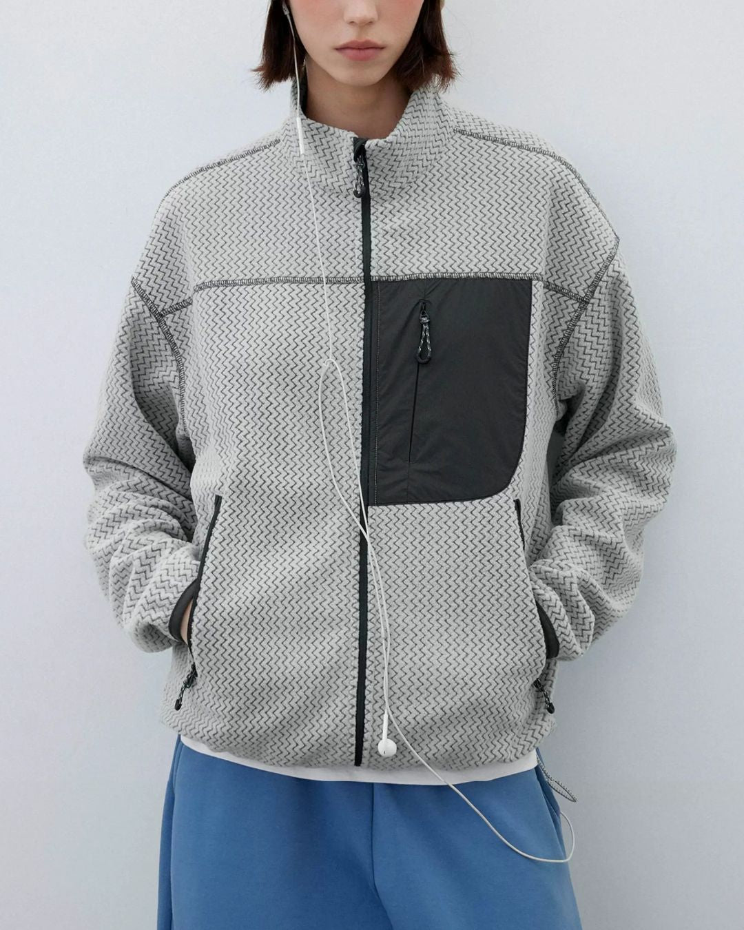 Wave Textured Fleece Jacket　JK266