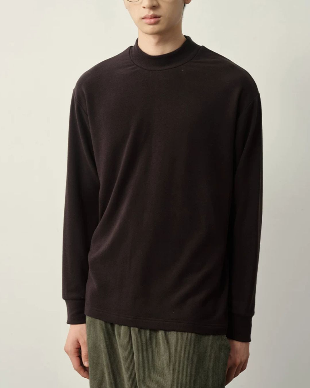 Mock Neck Long Sleeve T-Shirt　LT096