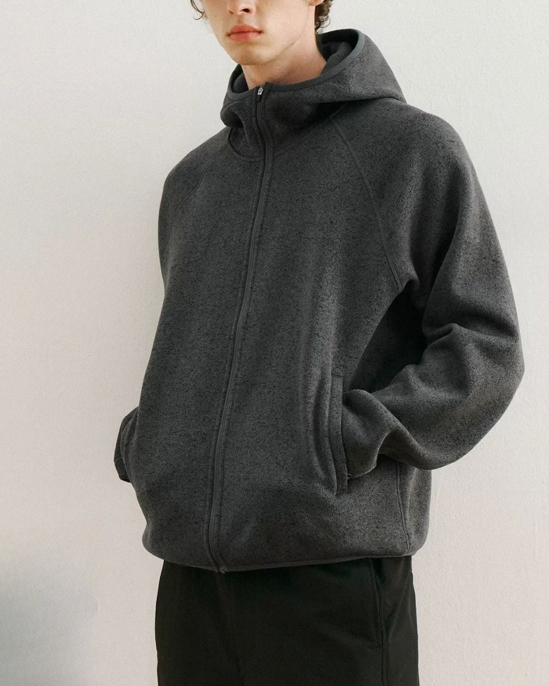 Heathered Fleece Zip Hoodie　HD086