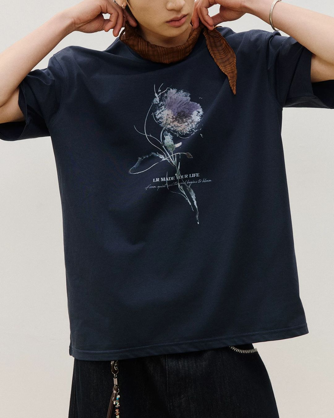 Sorona Flower Print T-Shirt　ST199