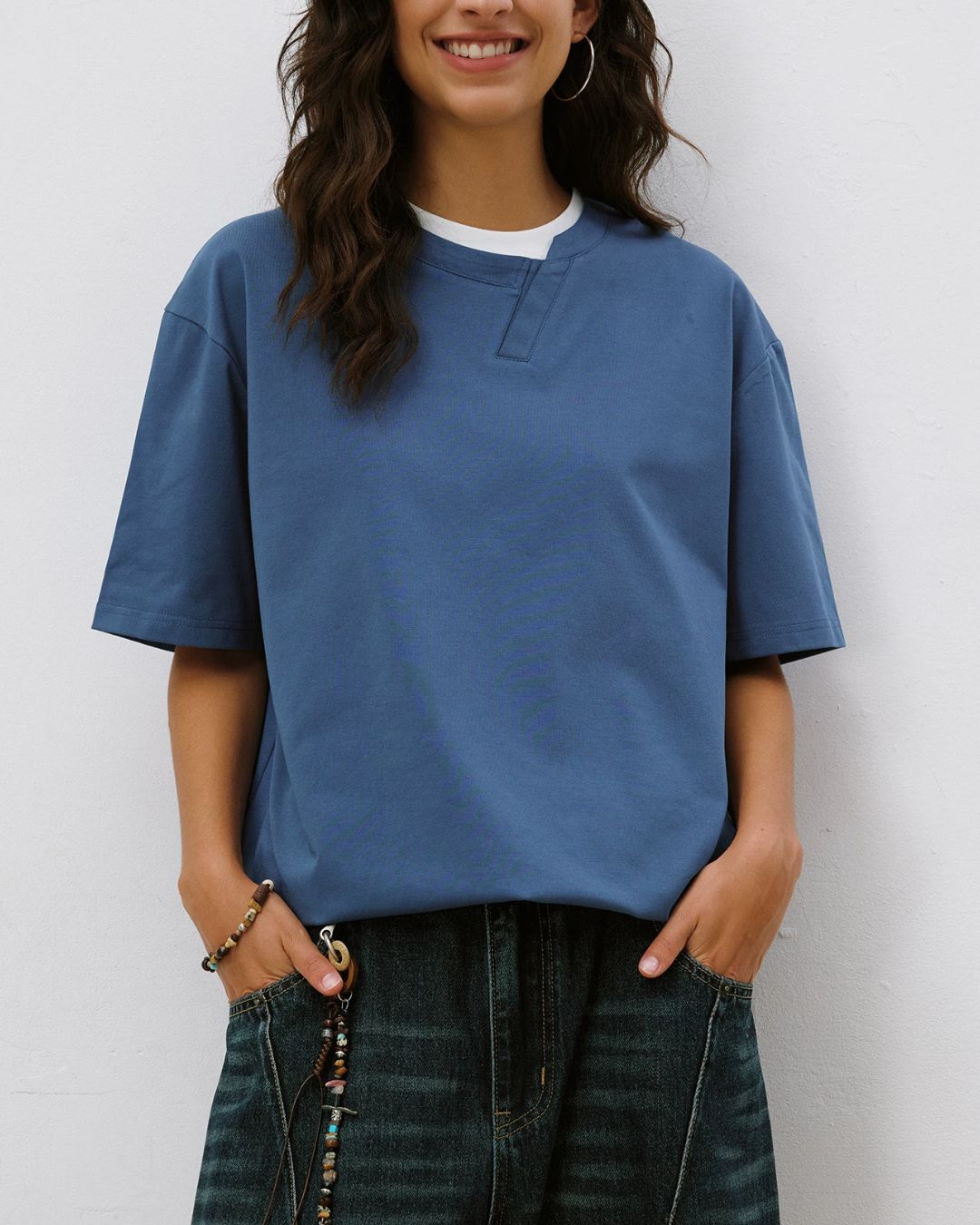 Asymmetrical Fake Layered T-shirt　ST217