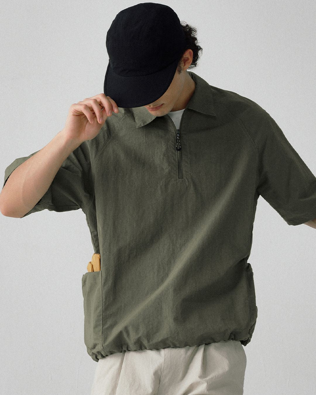 Nylon Half Zip Shirt　SS065