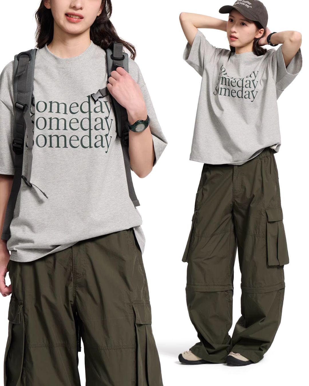 3-tier Logo Loose T-shirt　ST180