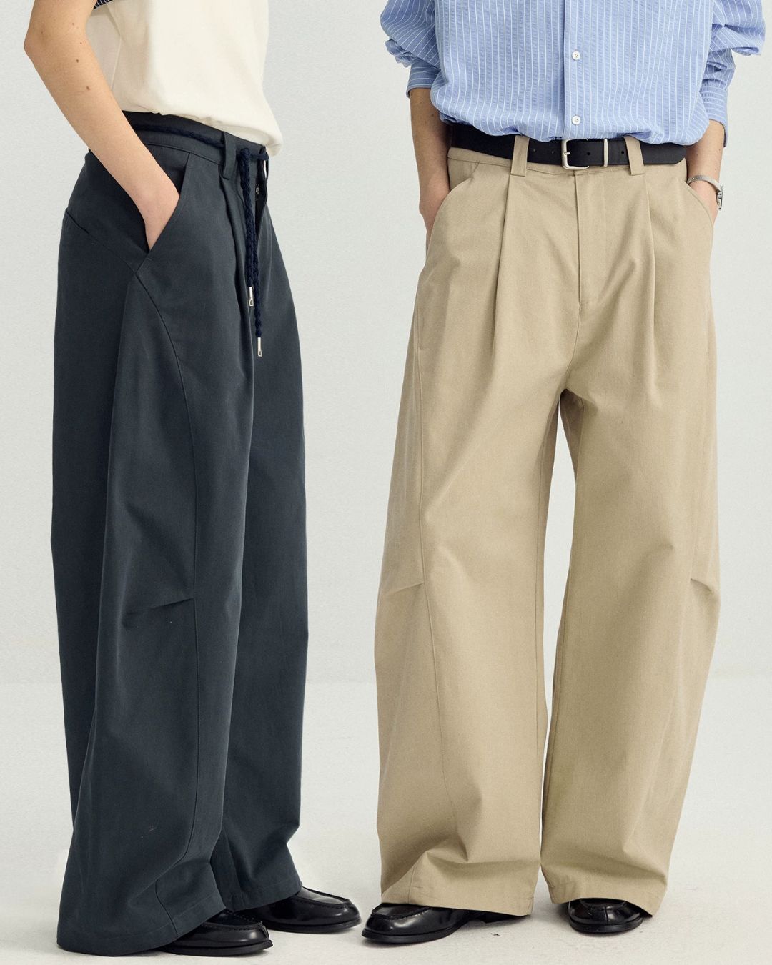 Washed Cotton Side-tuck Pants　WP100