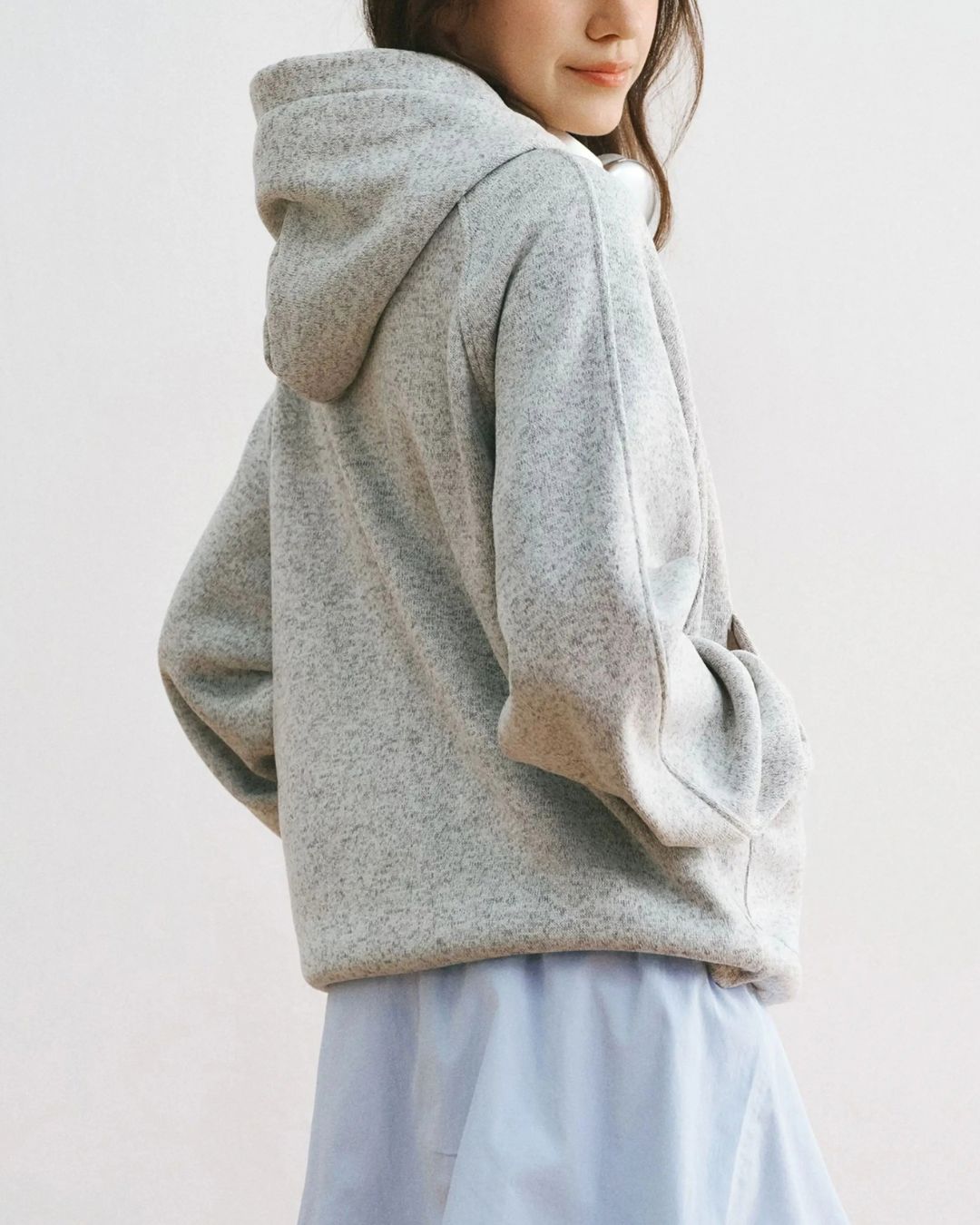 Heathered Zip Hoodie　HD085
