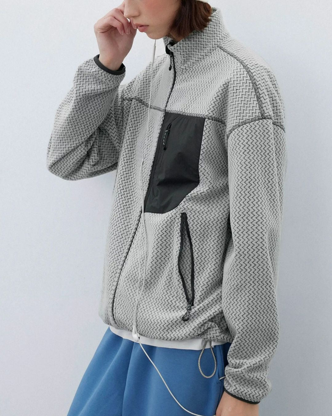 Wave Textured Fleece Jacket　JK266