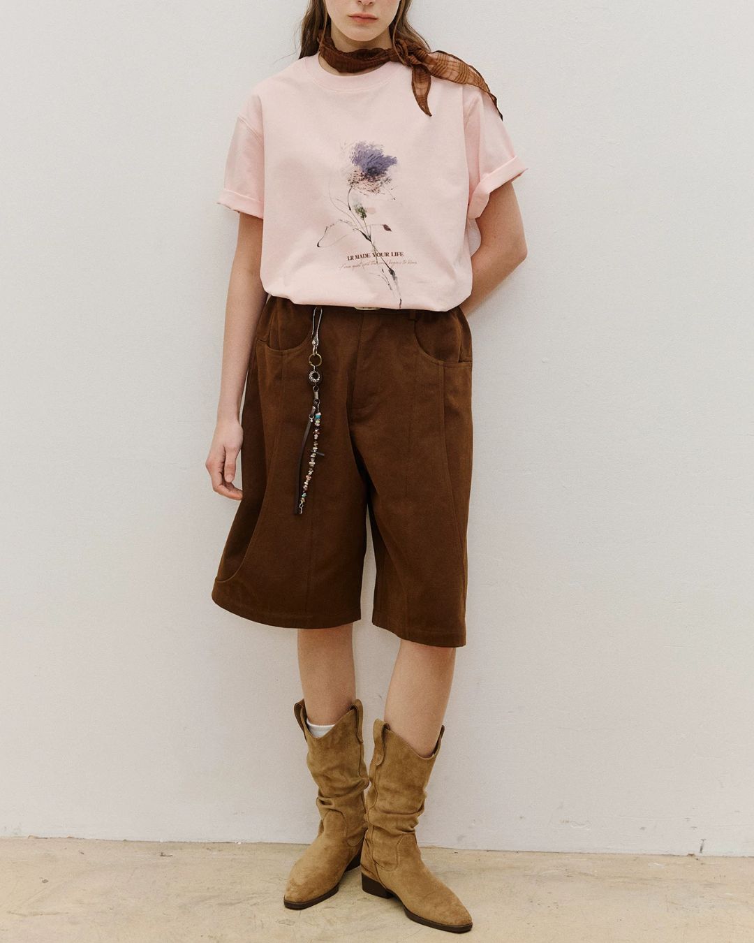 Sorona Flower Print T-Shirt　ST199