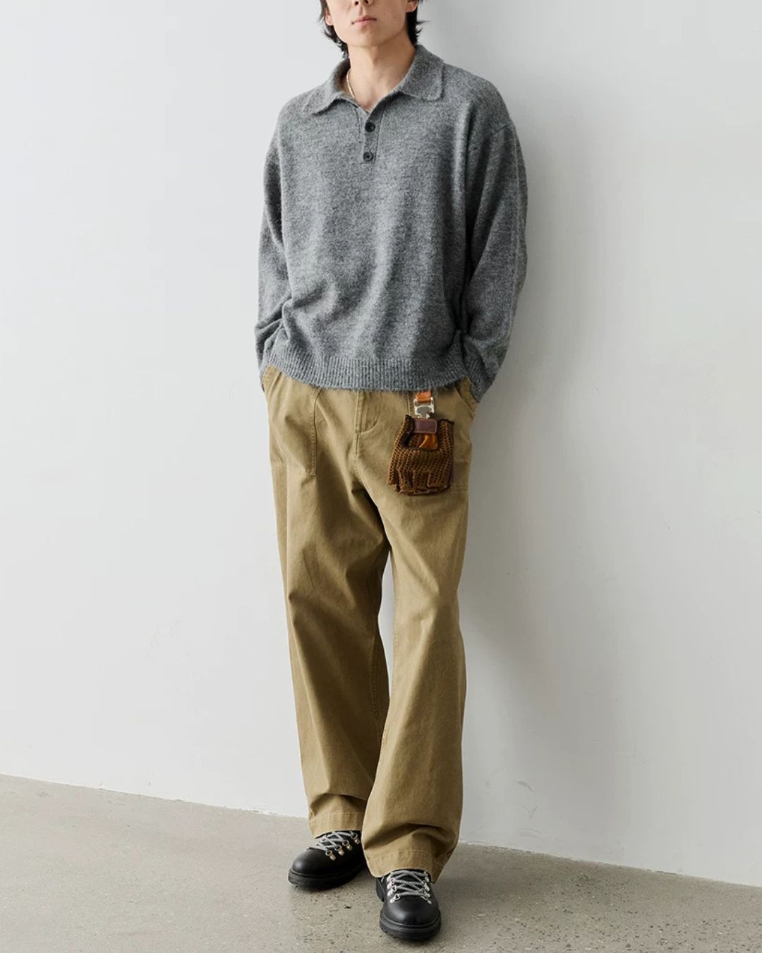 Alpaca Blend Polo Knit　KN058