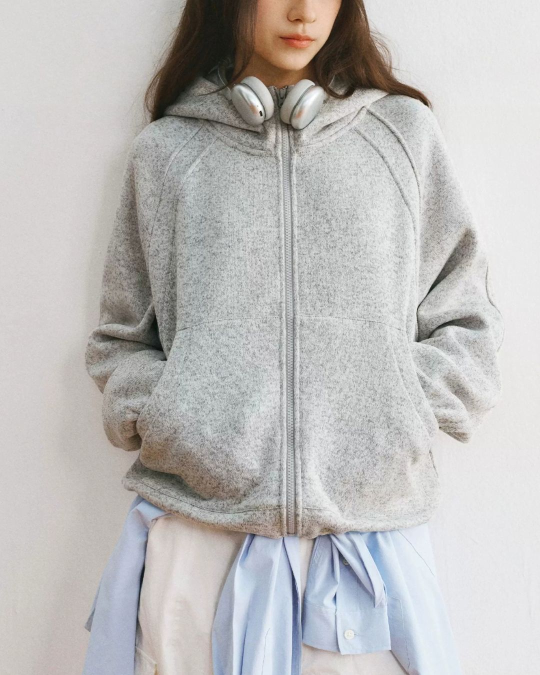 Heathered Zip Hoodie　HD085