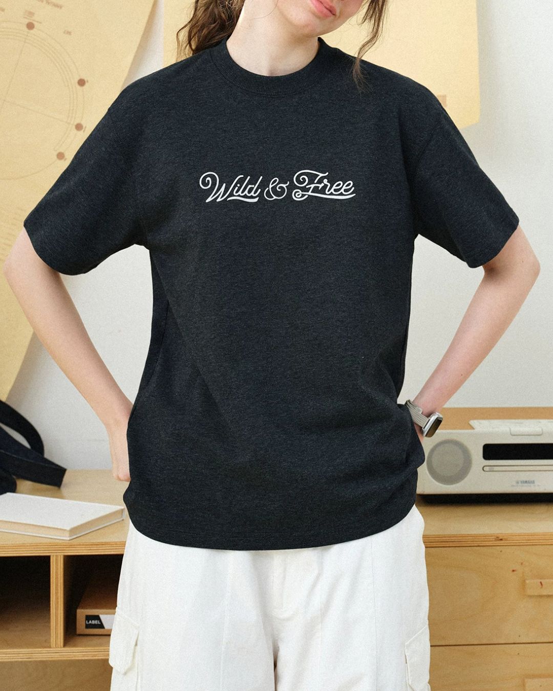 Textured Logo Crew Neck T-Shirt　ST188