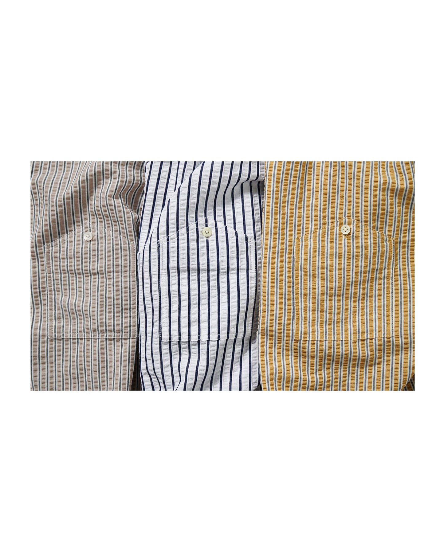 【一部予約販売】Open Collar Striped-Shirt　SS025