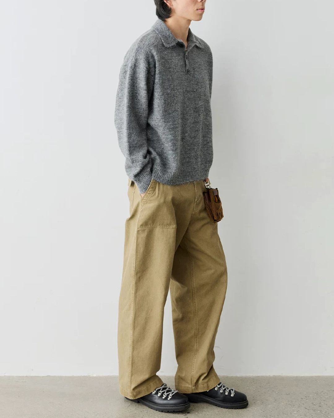 Alpaca Blend Polo Knit　KN058