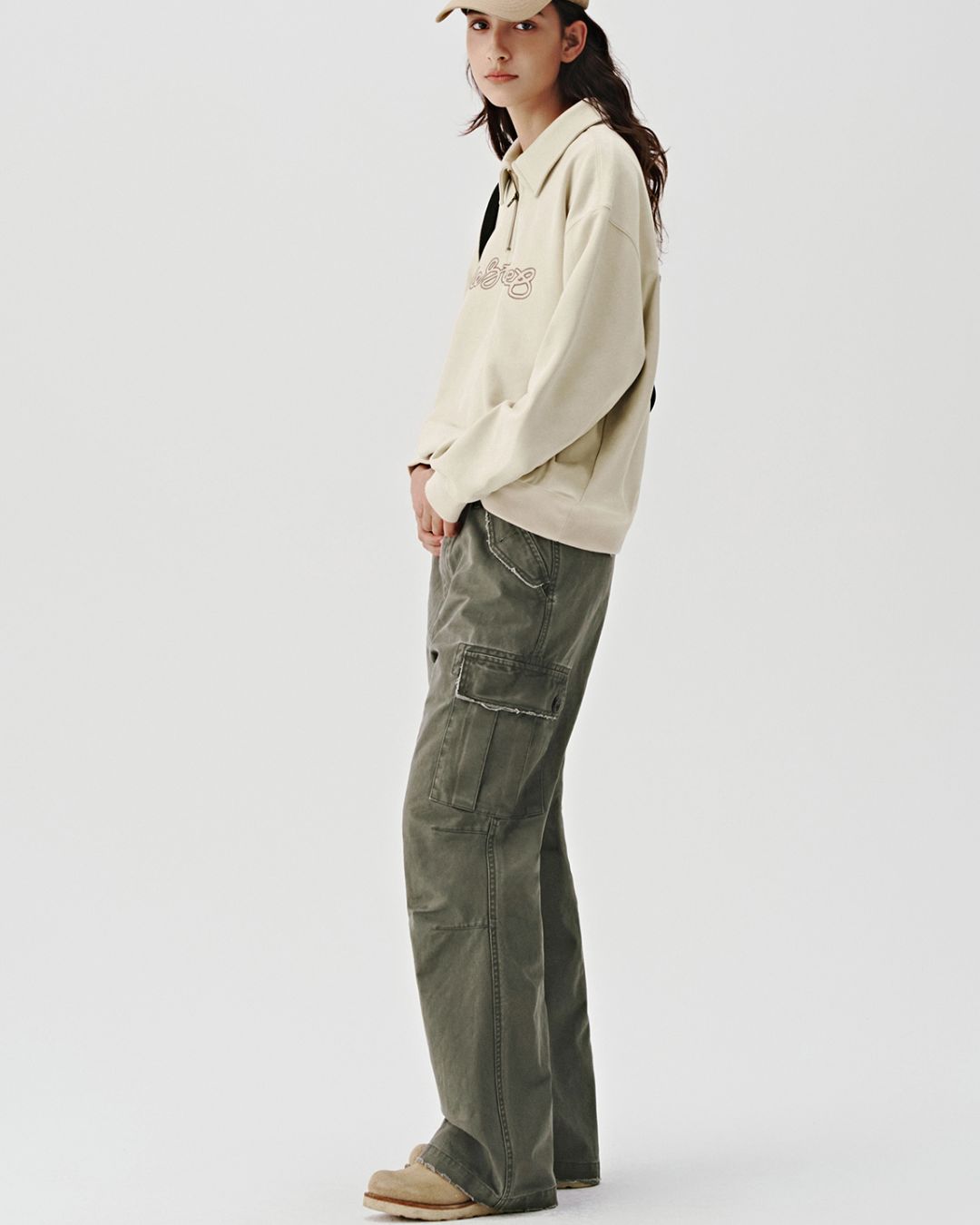 Washed Flare Work Pants　CP046