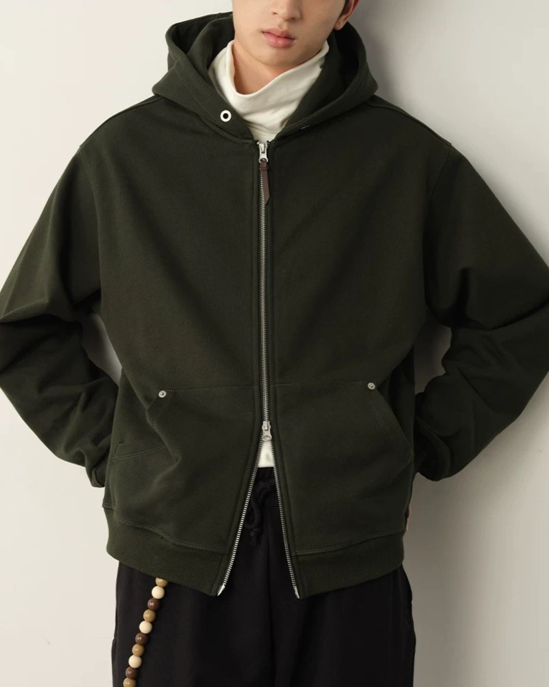 Double Zip Heavy Hoodie　HD087