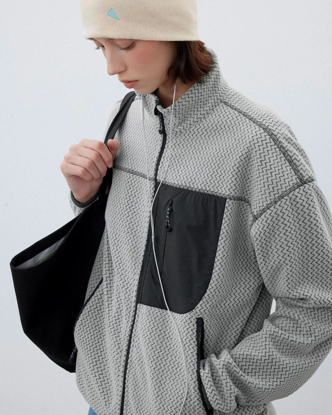 Wave Textured Fleece Jacket　JK266